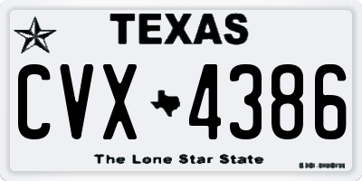 TX license plate CVX4386