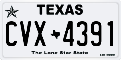 TX license plate CVX4391