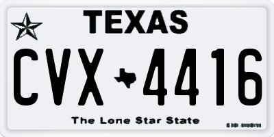 TX license plate CVX4416
