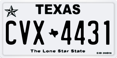 TX license plate CVX4431