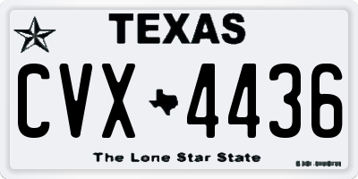 TX license plate CVX4436
