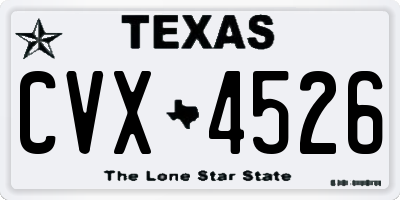 TX license plate CVX4526