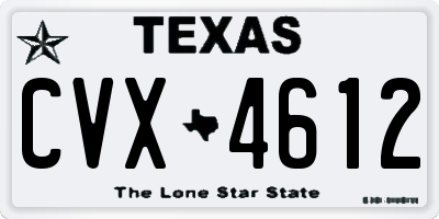 TX license plate CVX4612
