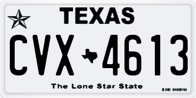 TX license plate CVX4613