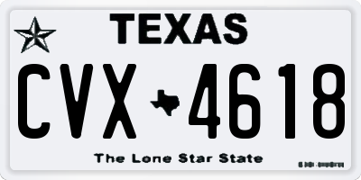 TX license plate CVX4618