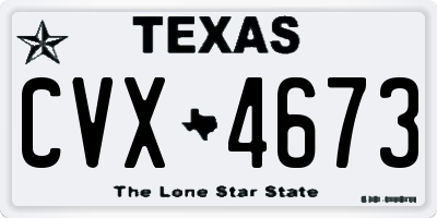 TX license plate CVX4673