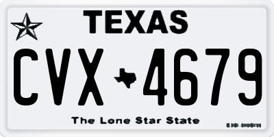 TX license plate CVX4679