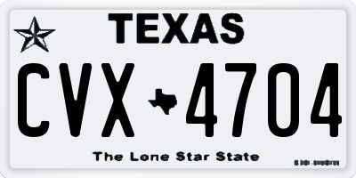 TX license plate CVX4704