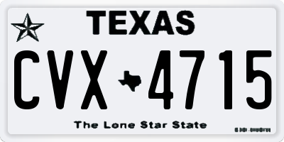 TX license plate CVX4715