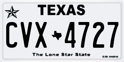 TX license plate CVX4727
