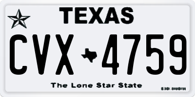TX license plate CVX4759