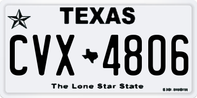 TX license plate CVX4806