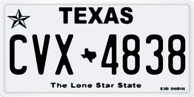 TX license plate CVX4838