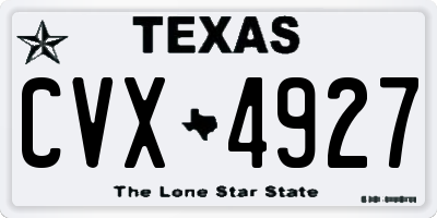 TX license plate CVX4927