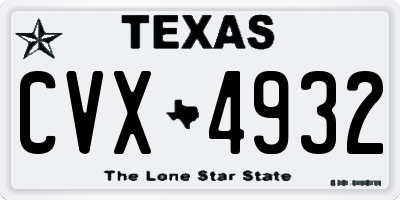 TX license plate CVX4932