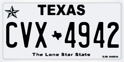 TX license plate CVX4942
