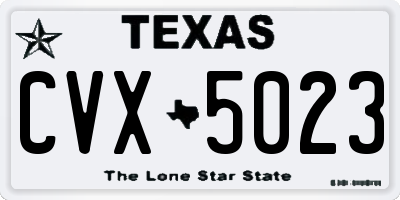 TX license plate CVX5023