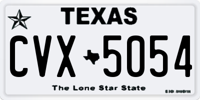TX license plate CVX5054