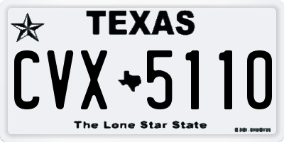 TX license plate CVX5110