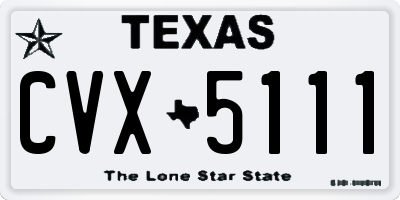 TX license plate CVX5111