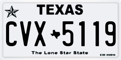 TX license plate CVX5119