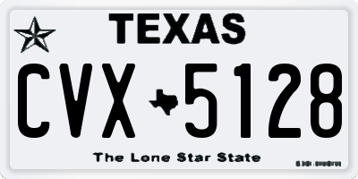 TX license plate CVX5128