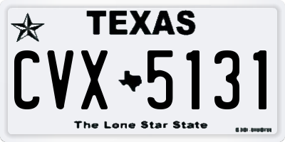TX license plate CVX5131