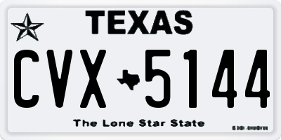 TX license plate CVX5144