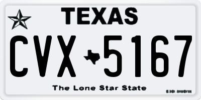TX license plate CVX5167