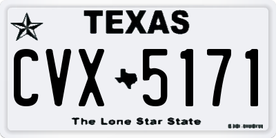 TX license plate CVX5171