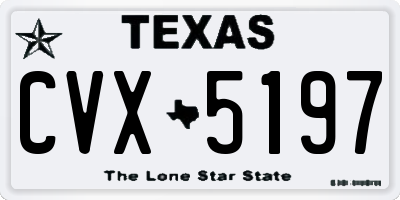 TX license plate CVX5197