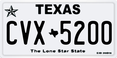 TX license plate CVX5200