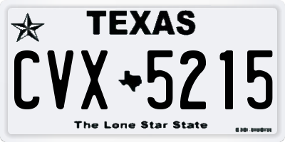 TX license plate CVX5215