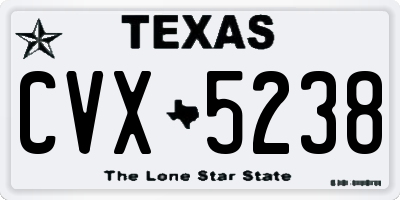 TX license plate CVX5238