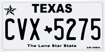 TX license plate CVX5275