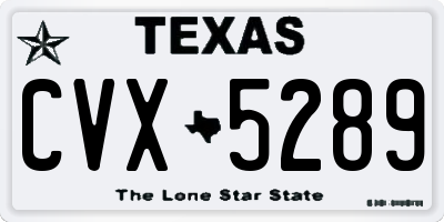 TX license plate CVX5289