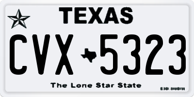 TX license plate CVX5323