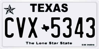 TX license plate CVX5343