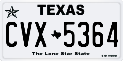 TX license plate CVX5364