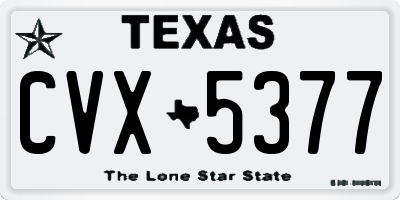 TX license plate CVX5377