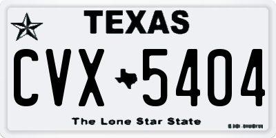 TX license plate CVX5404