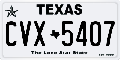 TX license plate CVX5407