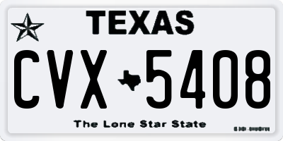 TX license plate CVX5408