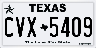 TX license plate CVX5409