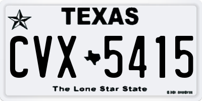 TX license plate CVX5415