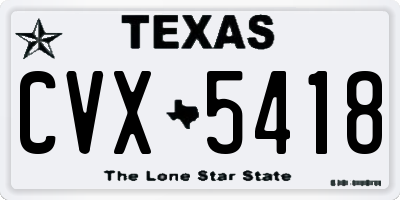TX license plate CVX5418