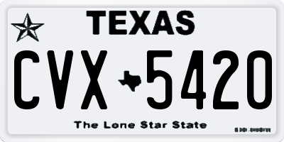 TX license plate CVX5420