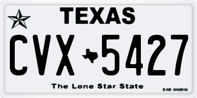 TX license plate CVX5427