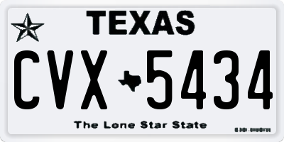 TX license plate CVX5434