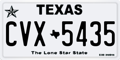 TX license plate CVX5435